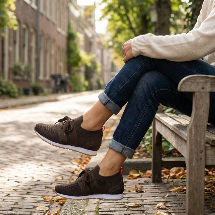 Fluxera - Lace-Up Mesh Upper Casual Sneaker