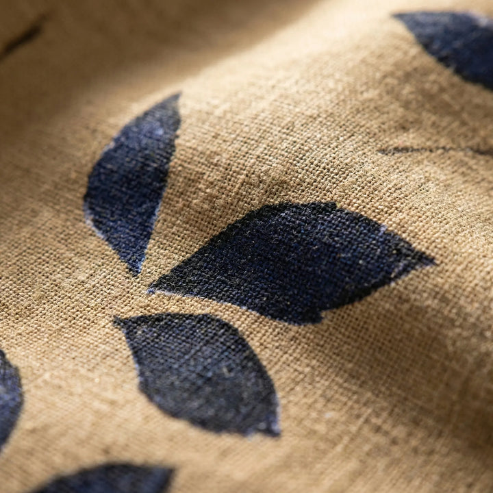 Foliara - Leaf Print V-Neck Midi Dress