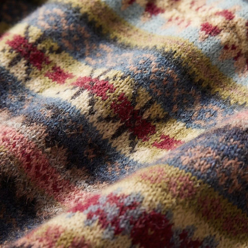 Folklora - Pullover Hoodie With Folk-Inspired Print
