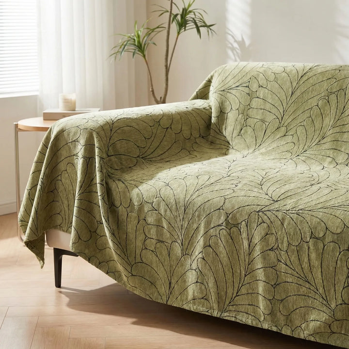 Frondelle - Reversible Jacquard Leaf Sofa Cover
