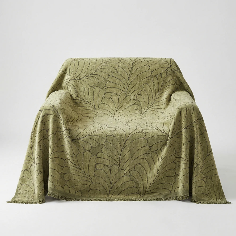 Frondelle - Reversible Jacquard Leaf Sofa Cover