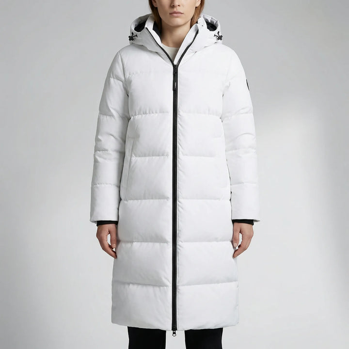 Froskeva - Knee-Length Hooded Puffer Parka