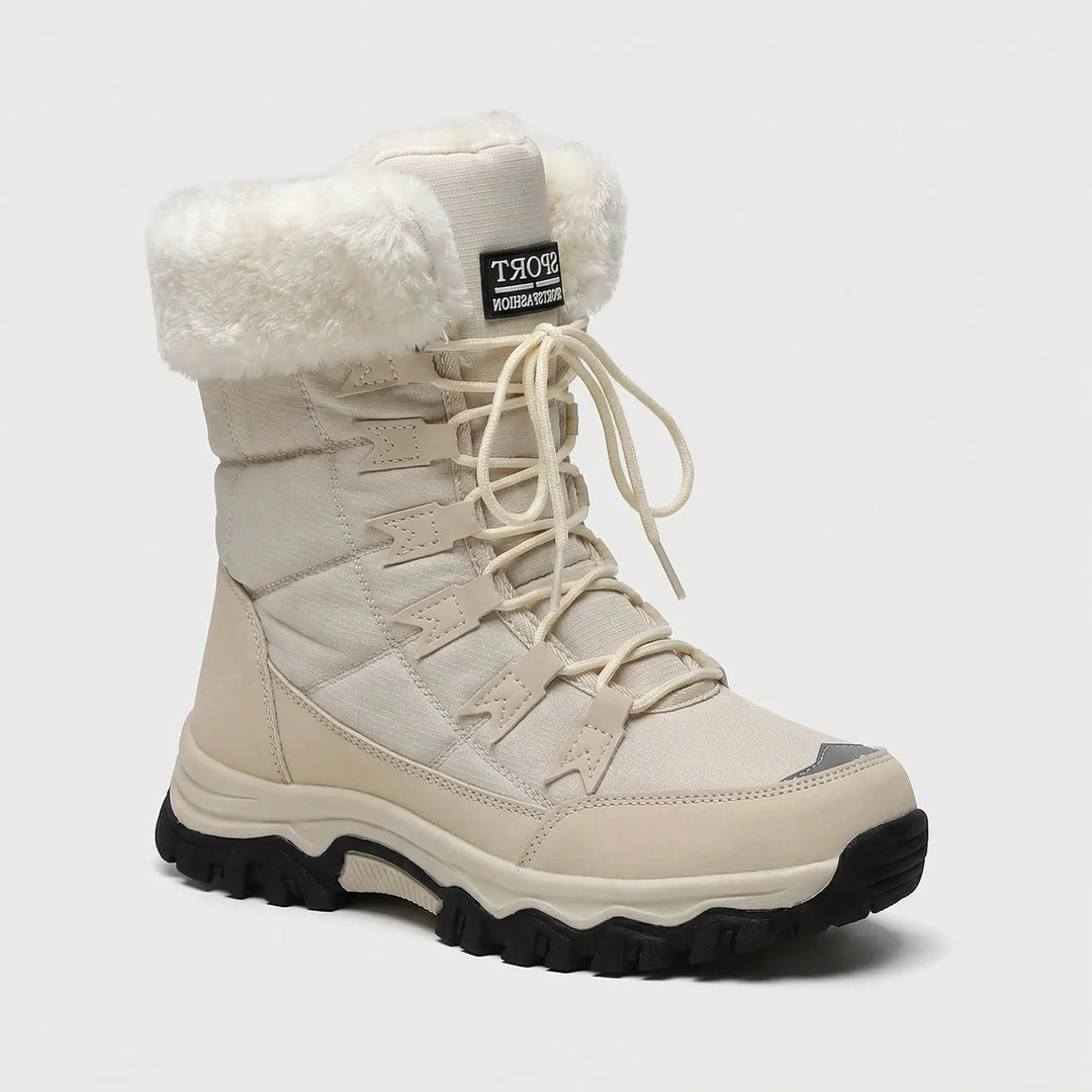 Frosteva - Lace-Up Mid-Calf Winter Snow Boot