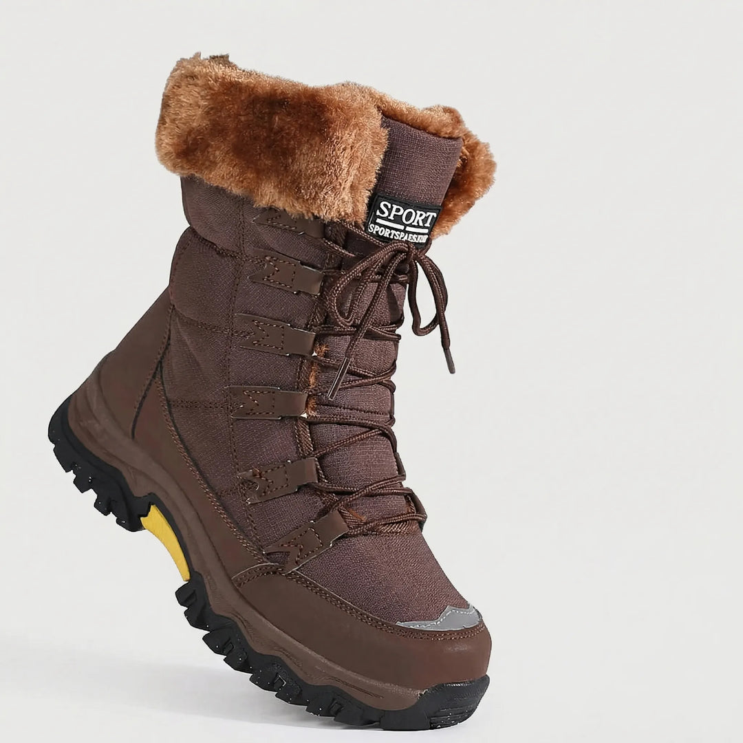 Frosteva - Lace-Up Mid-Calf Winter Snow Boot