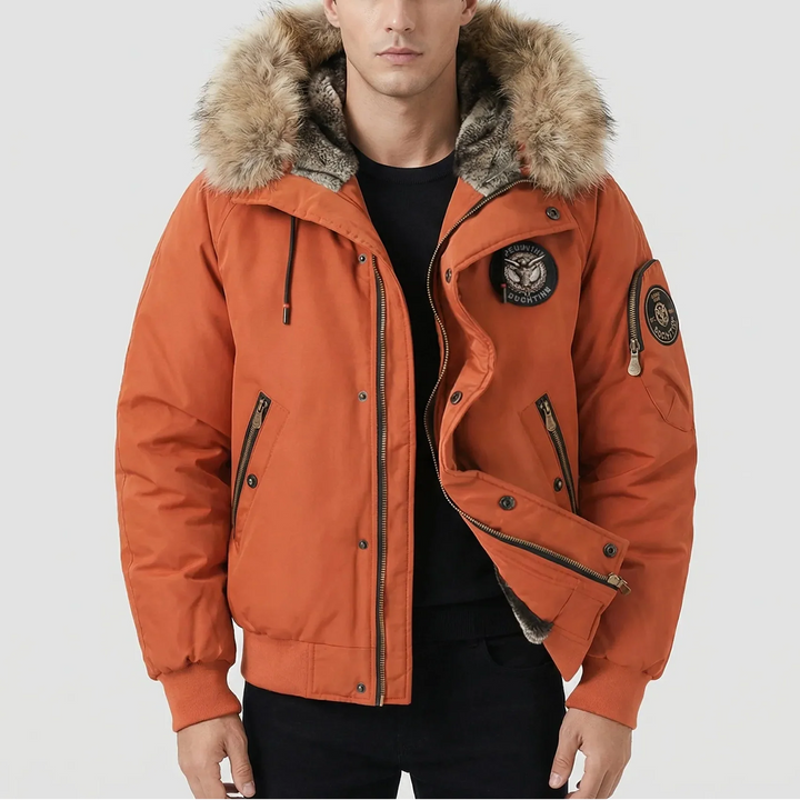Frostlux - Padded Bomber Jacket With Faux-Fur Hood