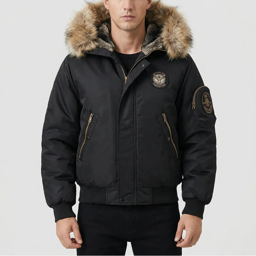 Frostlux - Padded Bomber Jacket With Faux-Fur Hood