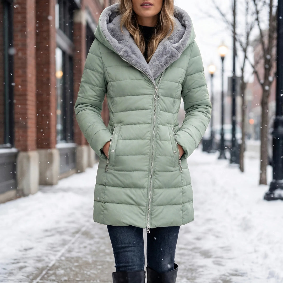 Frostvela - Quilted Hooded Mid-Length Winter Coat
