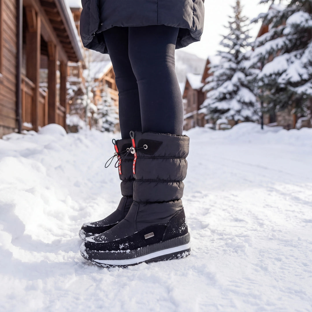 Frozvelle - Quilted Mid-Calf Slip-On Winter Boot