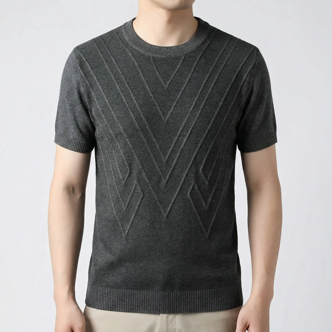 Geovex - Short Sleeve Geometric Knit Top