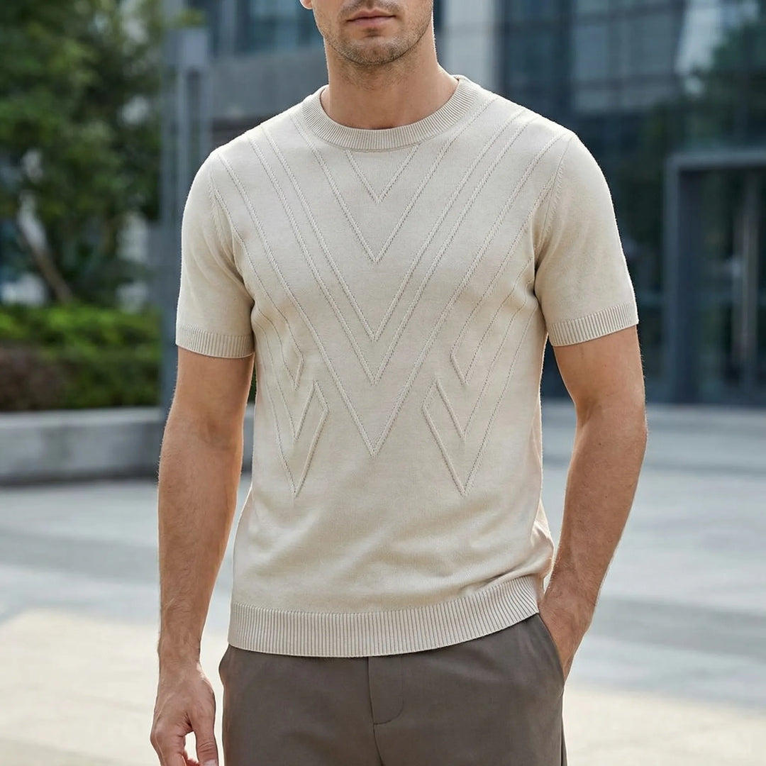 Geovex - Short Sleeve Geometric Knit Top