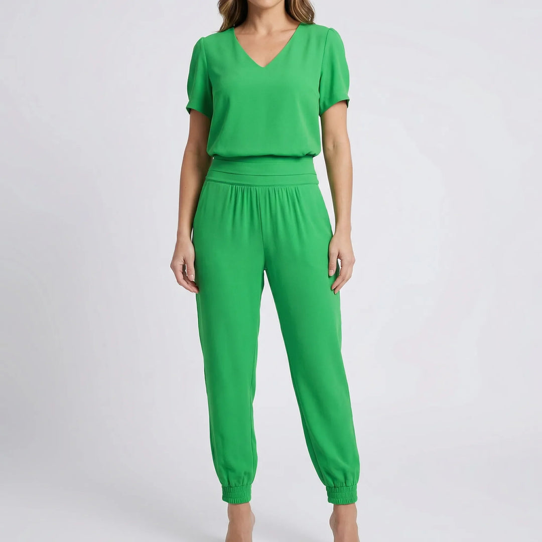 Glamera - Printed Two-Piece Top And Pants Set
