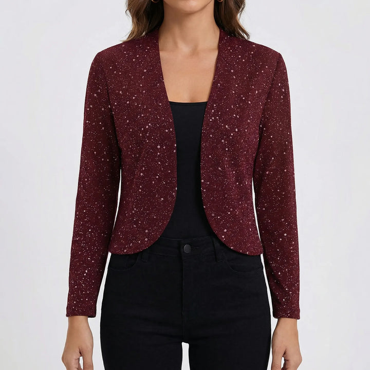 Glimmrex - Open-Front Sequin Cardigan Jacket