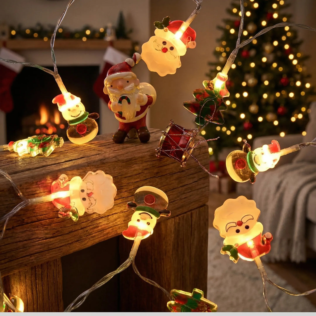 Glowmas - Battery-Powered Christmas Figure String Lights