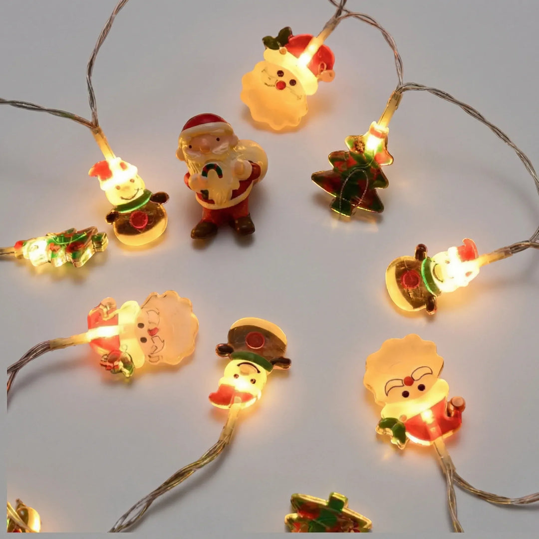 Glowmas - Battery-Powered Christmas Figure String Lights