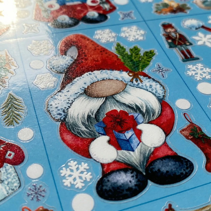 Gnomefrost - Santa Gnome Themed Window Sticker Set