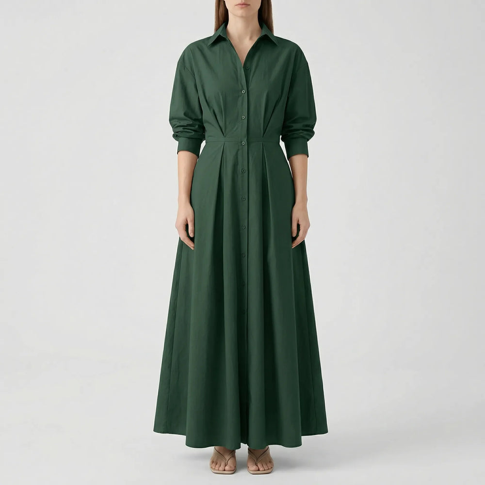 Granova - Long-Sleeve V-Neck Maxi Dress