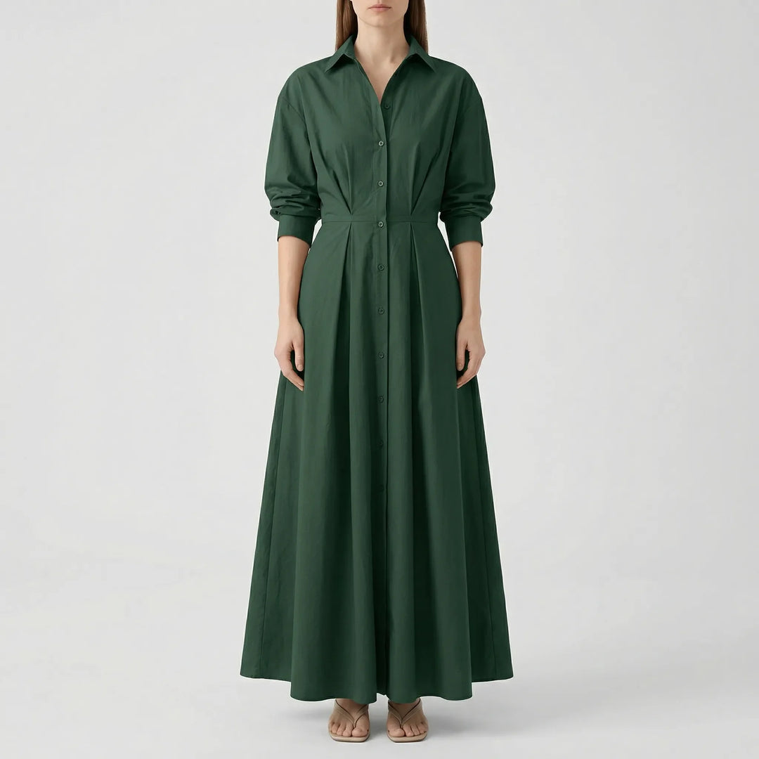 Granova - Long-Sleeve V-Neck Maxi Dress