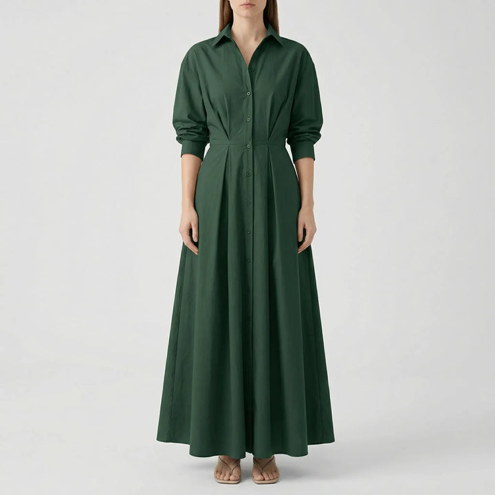 Granova - Long-Sleeve V-Neck Maxi Dress