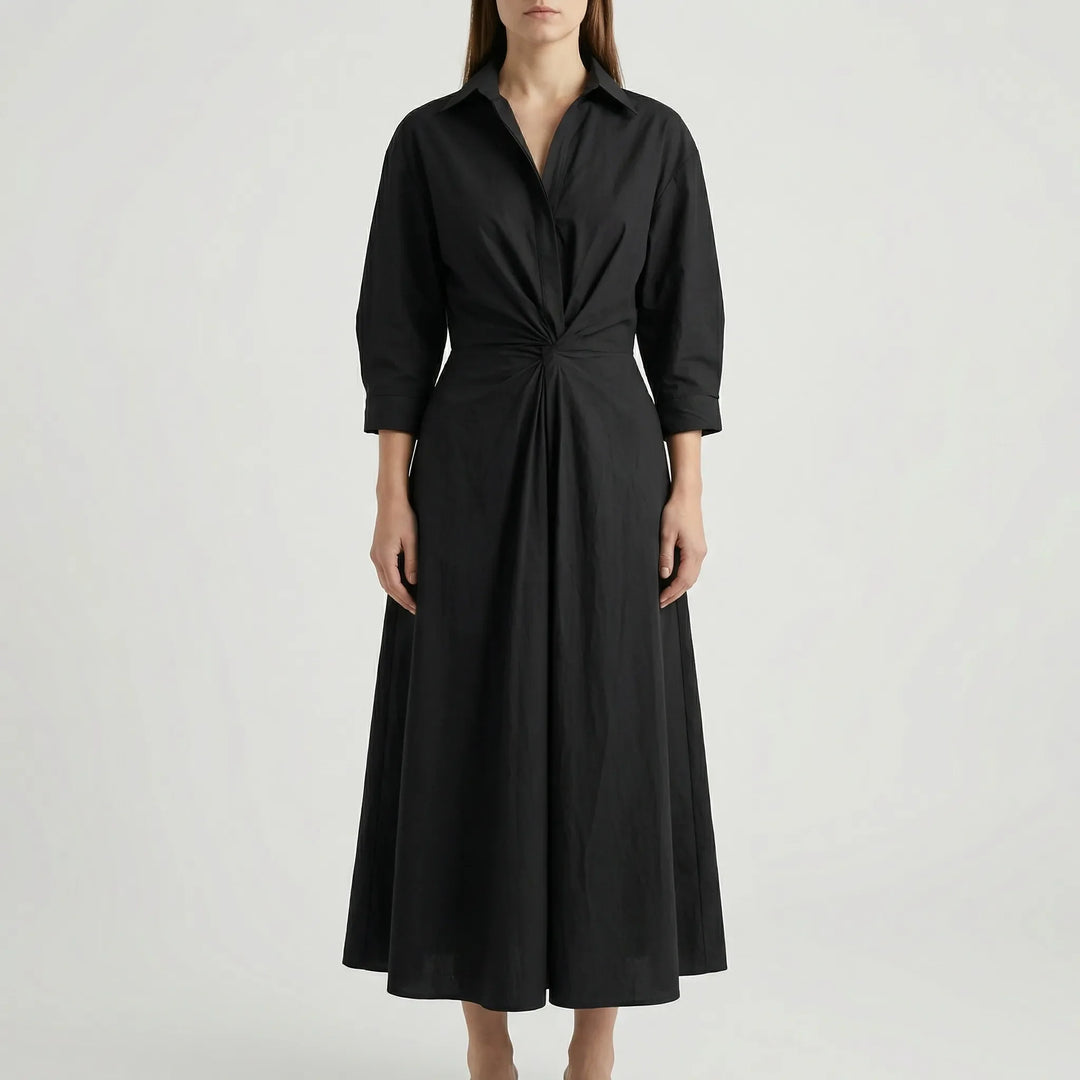 Granova - Long-Sleeve V-Neck Maxi Dress