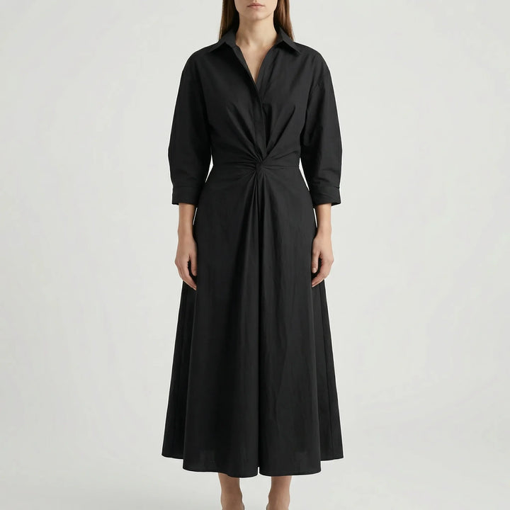 Granova - Long-Sleeve V-Neck Maxi Dress