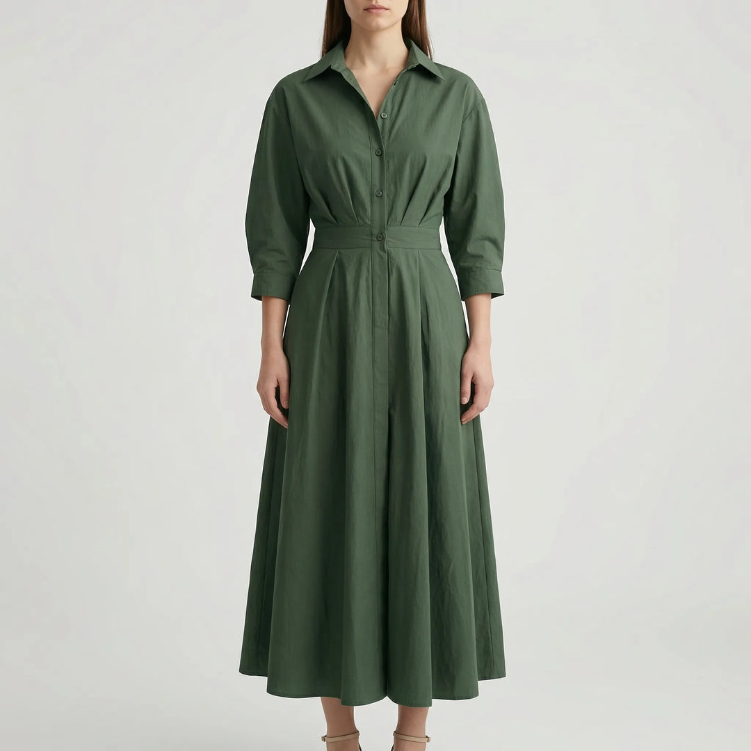 Granova - Long-Sleeve V-Neck Maxi Dress