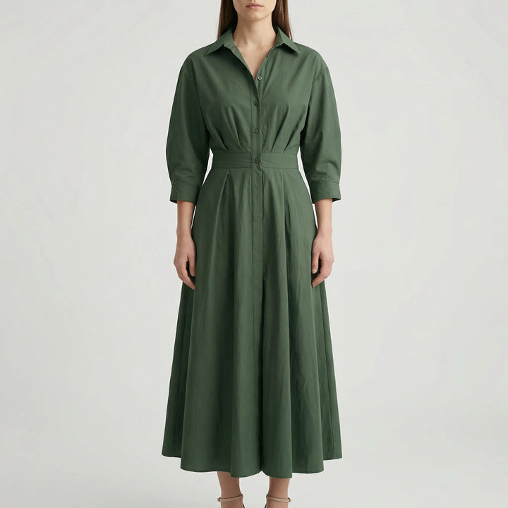 Granova - Long-Sleeve V-Neck Maxi Dress