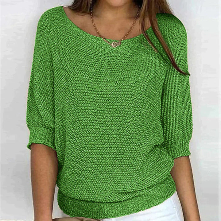 Solid Casual Oversize Tröja för Kvinnor