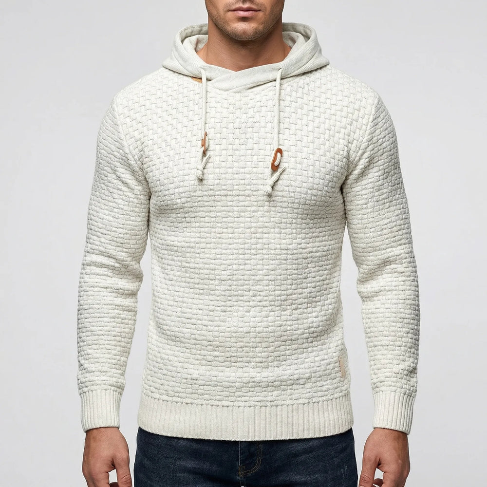 Grovelix - Pullover Hoodie With Waffle Texture