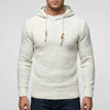 Pullover Hoodie Jacka för Män Med Vaffeltextur