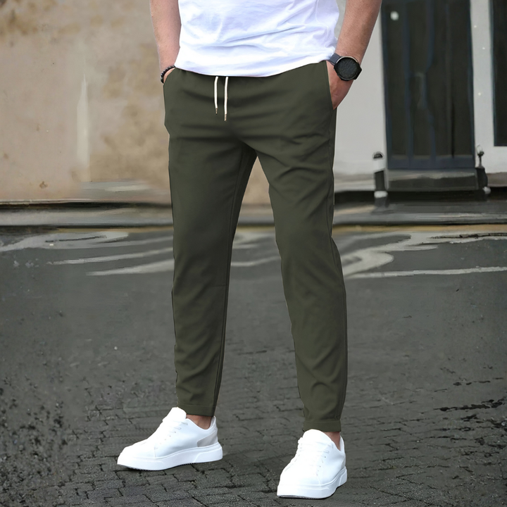 Slim Fit Dragband Byxor för Män