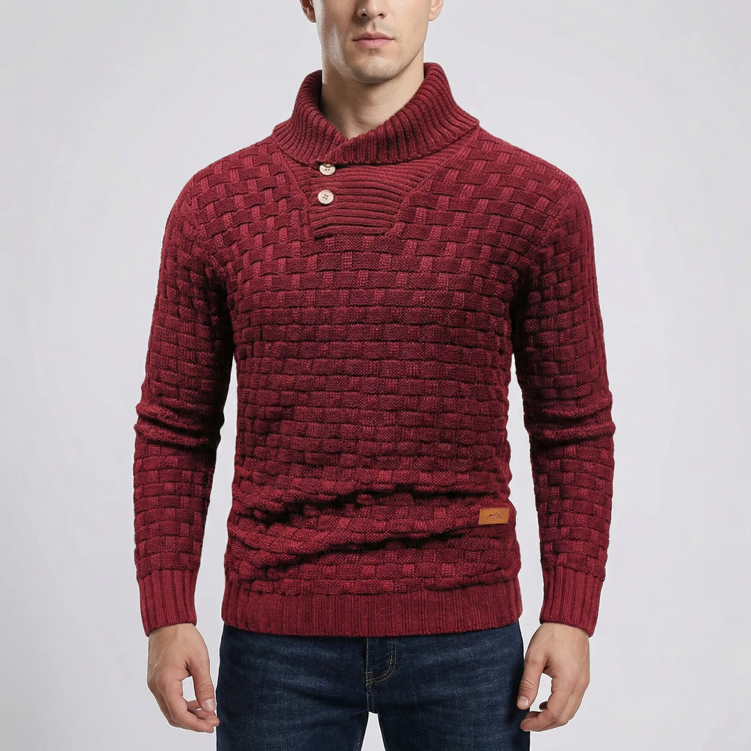 Halvern - Half-Collar Button-Up Men's Sweater