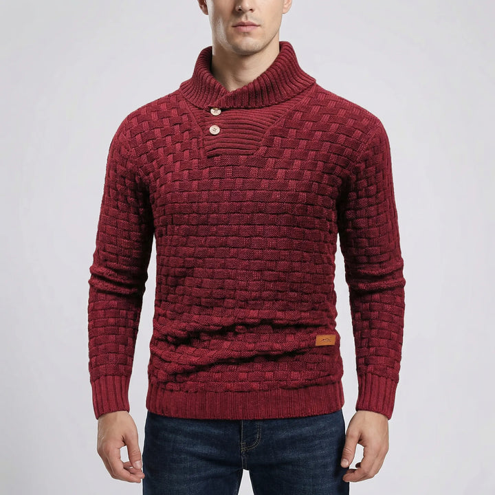 Halvern - Half-Collar Button-Up Men's Sweater