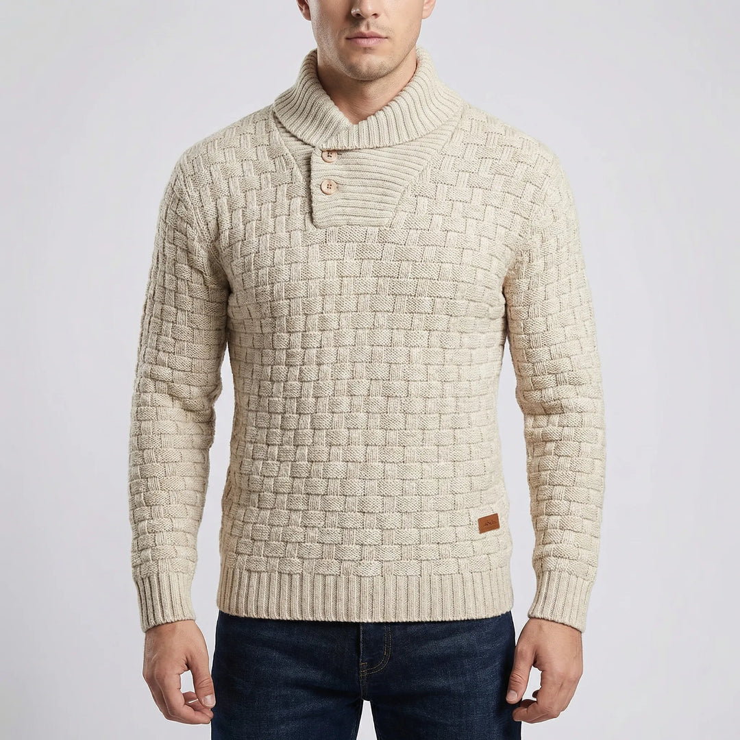 Halvern - Half-Collar Button-Up Men's Sweater