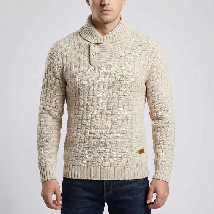 Halvern - Half-Collar Button-Up Men's Sweater