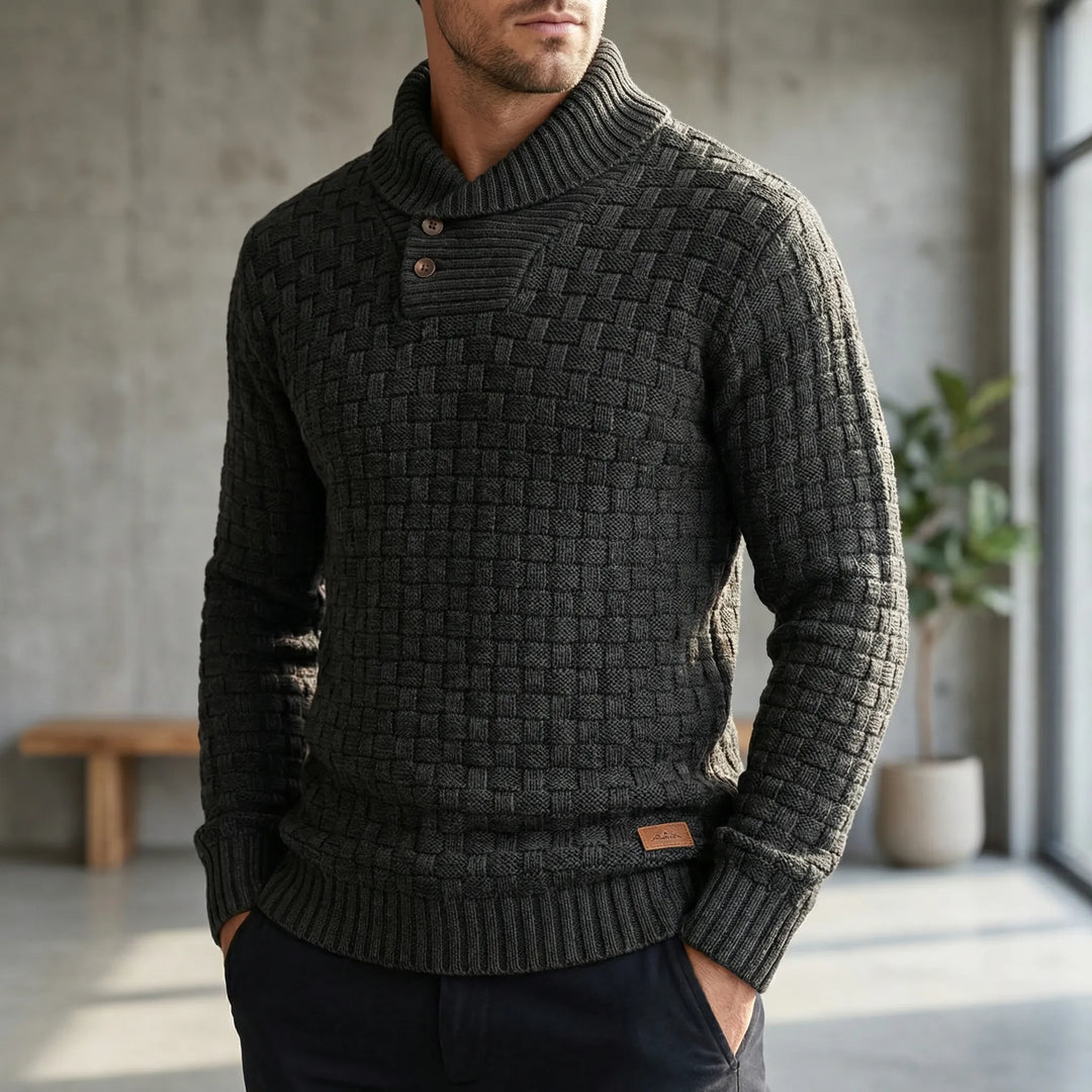 Halvern - Half-Collar Button-Up Men's Sweater
