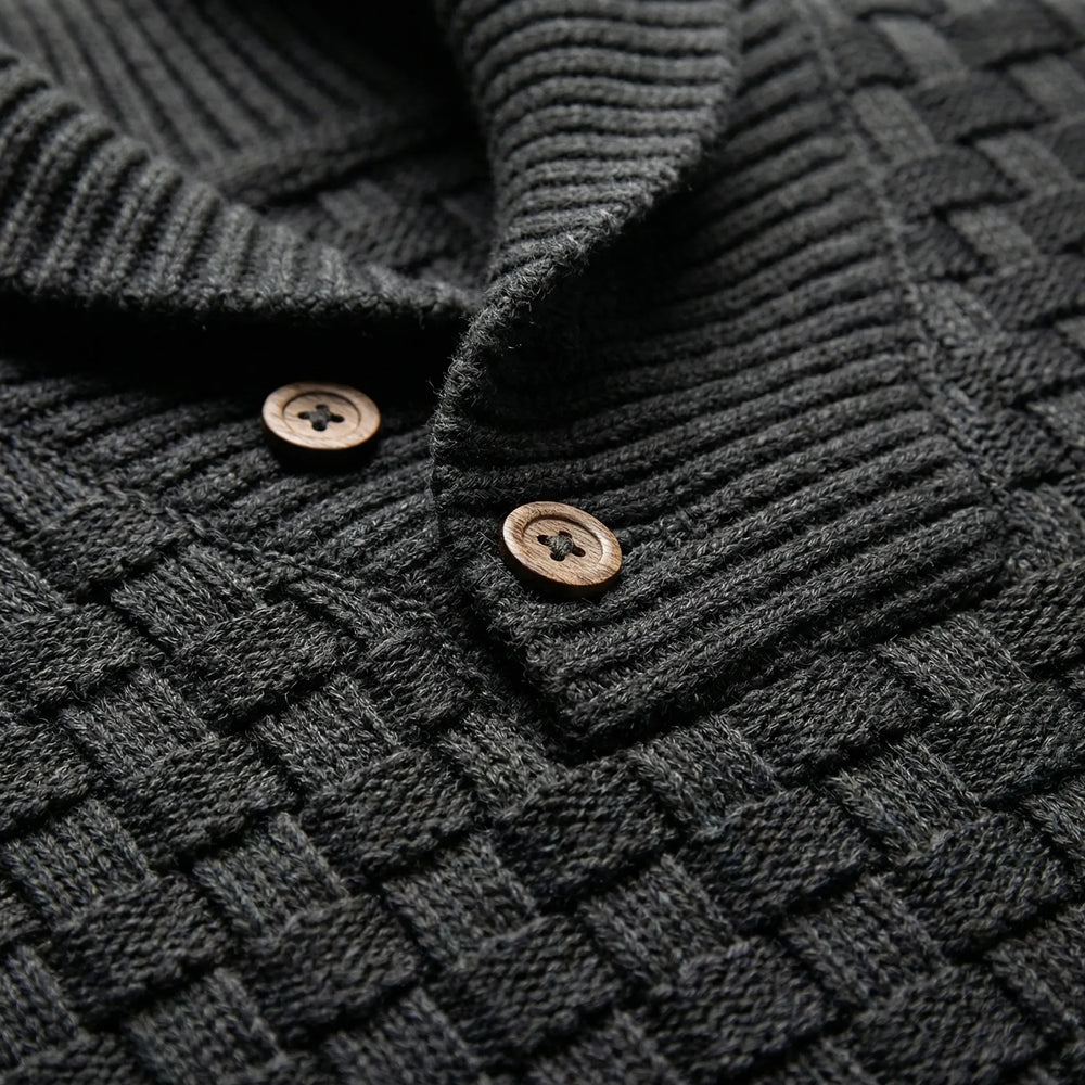 Halvern - Half-Collar Button-Up Men's Sweater