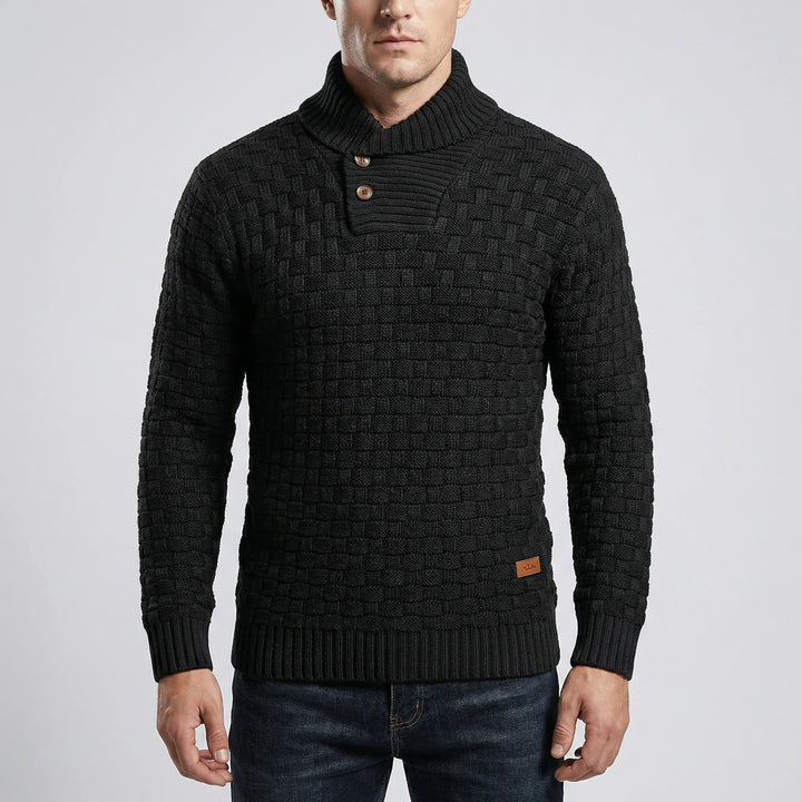 Halvern - Half-Collar Button-Up Men's Sweater