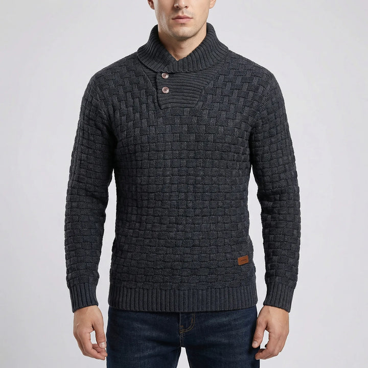 Halvern - Half-Collar Button-Up Men's Sweater