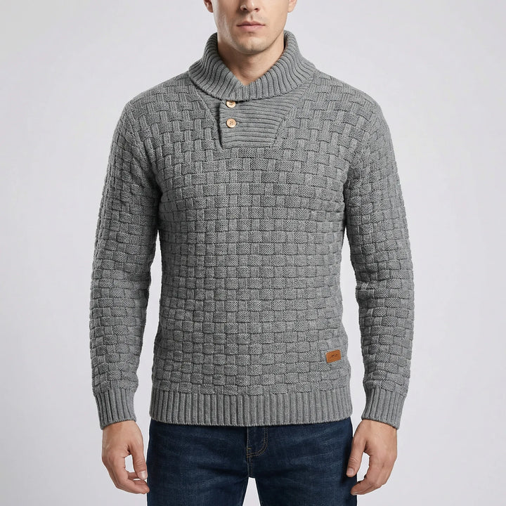 Halvern - Half-Collar Button-Up Men's Sweater