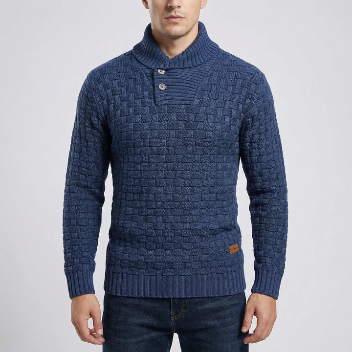 Halvern - Half-Collar Button-Up Men's Sweater