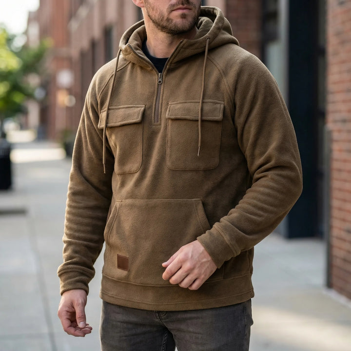 Halvex - Half-Zip Hooded Pullover For Men