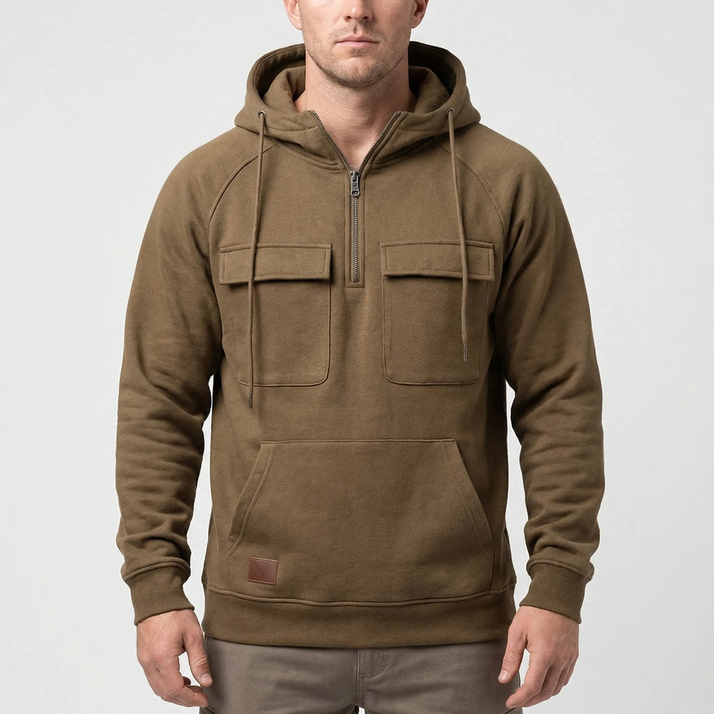 Halvex - Half-Zip Hooded Pullover For Men