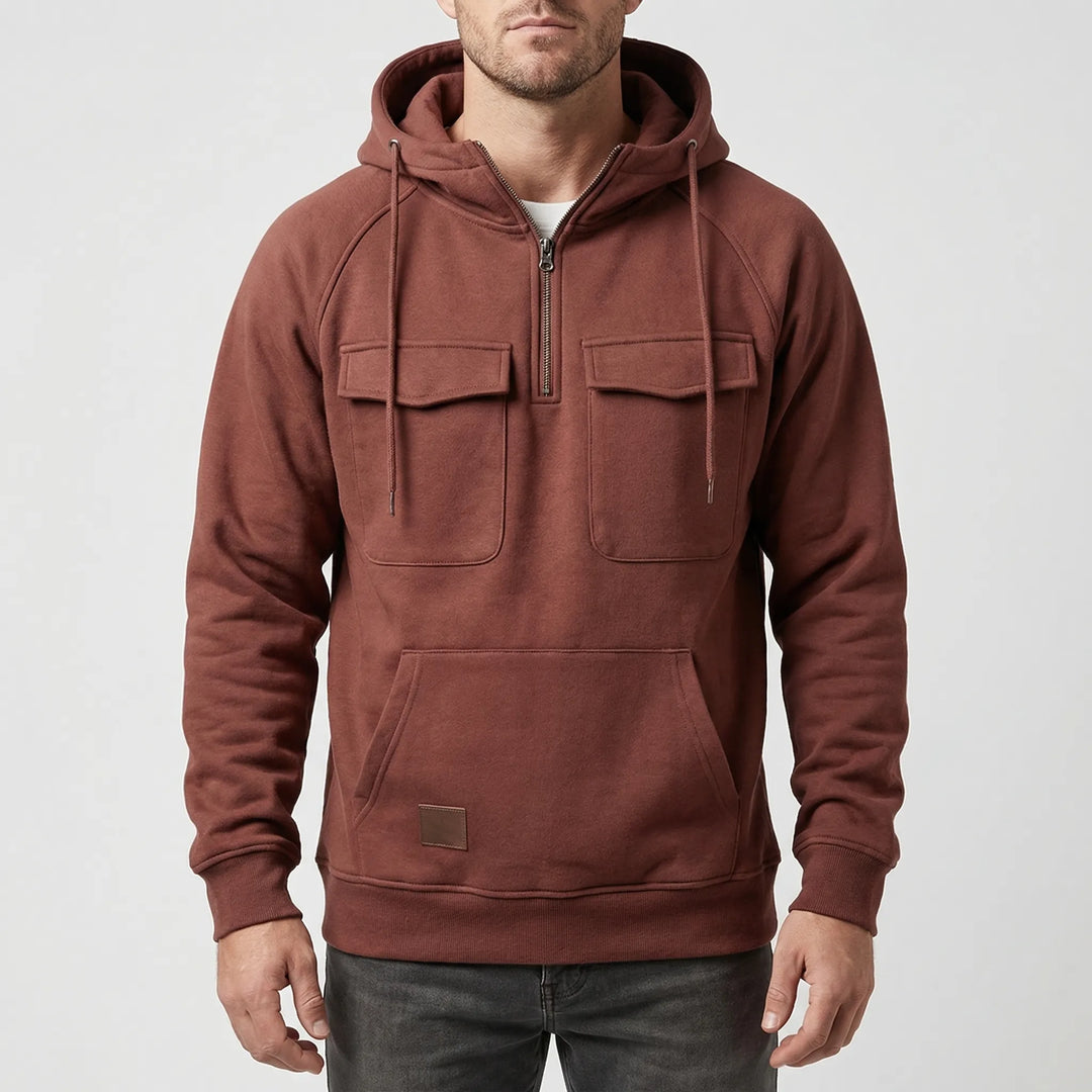 Halvex - Half-Zip Hooded Pullover For Men