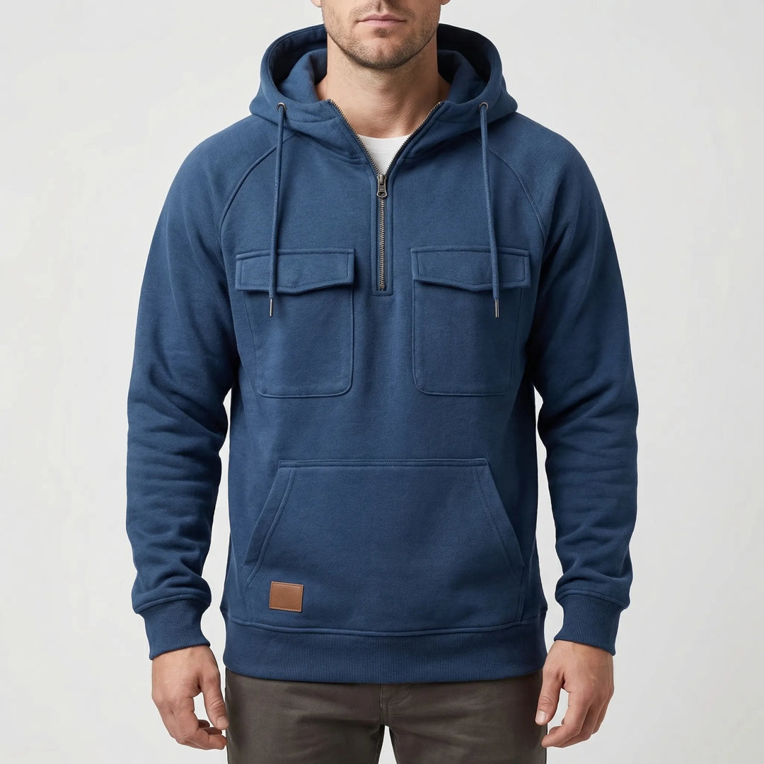 Halvex - Half-Zip Hooded Pullover For Men