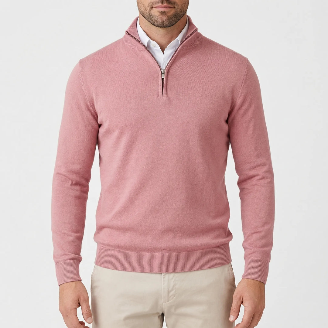 Halvzen - Quarter-Zip High-Neck Pullover Sweater