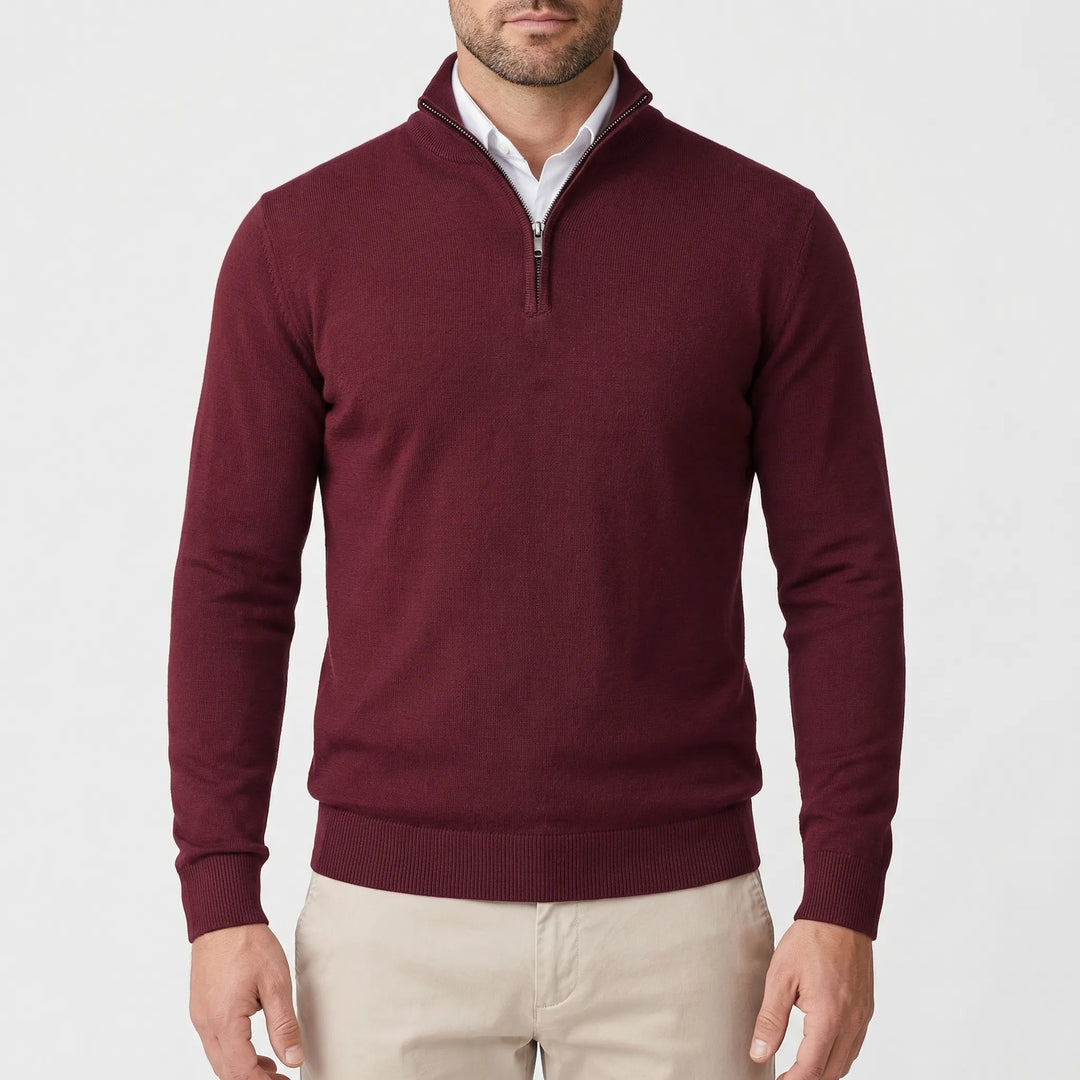 Halvzen - Quarter-Zip High-Neck Pullover Sweater