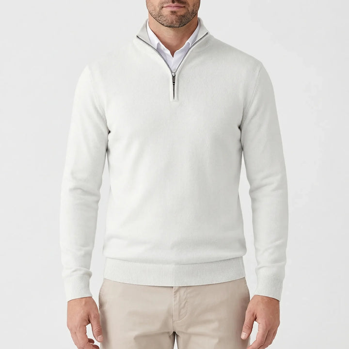 Halvzen - Quarter-Zip High-Neck Pullover Sweater