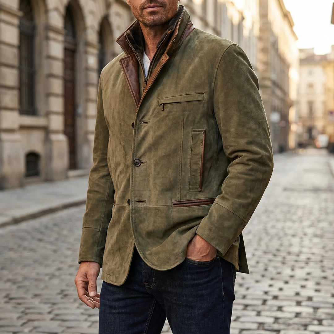Heritawn - Heritage-Inspired Men's Button-Front Jacket
