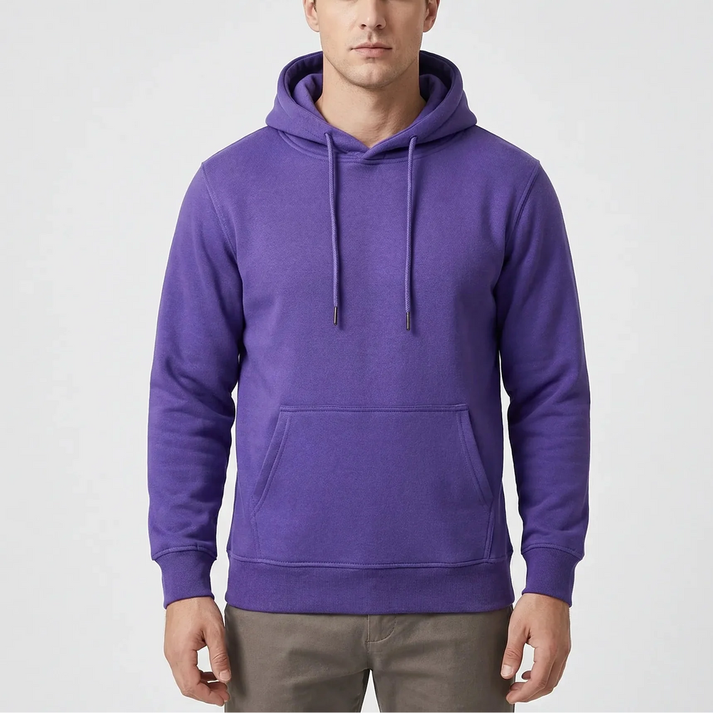Hoodrix - Solid Color Pullover Hoodie For Men