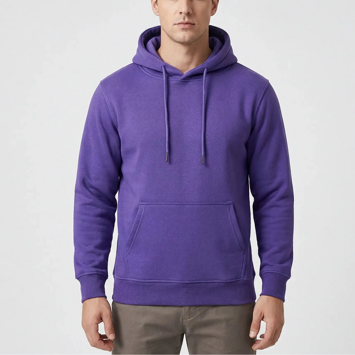 Hoodrix - Solid Color Pullover Hoodie For Men